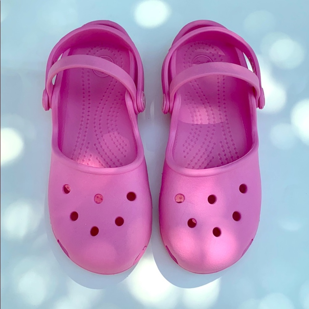Pink crocs